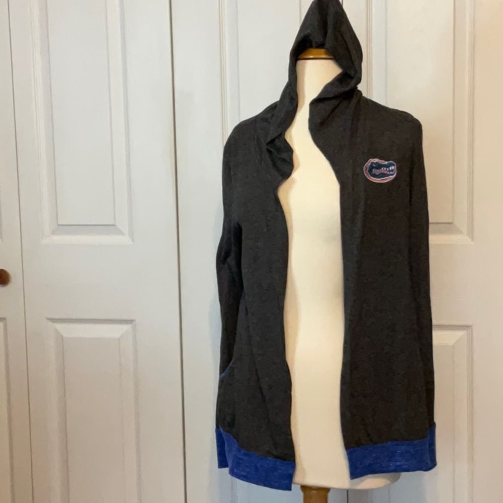 Colosseum Gray Florida‎ Gators Hooded Cardigan Shirt Pockets Medium